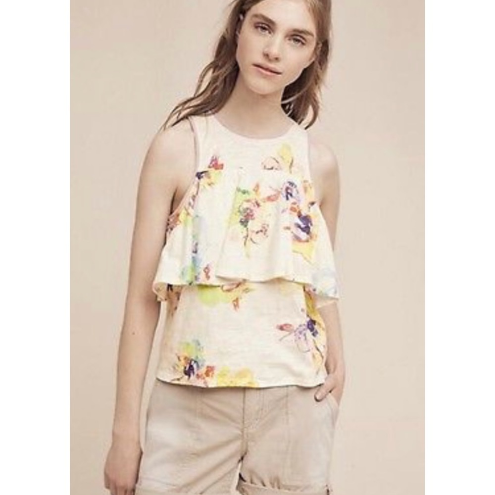 Anthropologie Cantara Tiered Floral Shell | Large